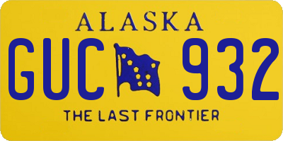AK license plate GUC932