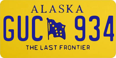 AK license plate GUC934