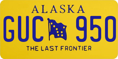 AK license plate GUC950