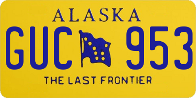 AK license plate GUC953