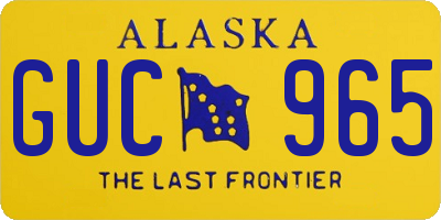 AK license plate GUC965