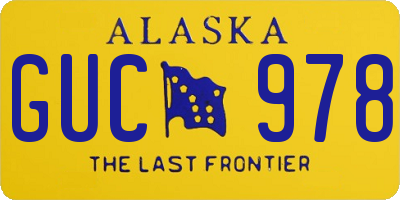 AK license plate GUC978