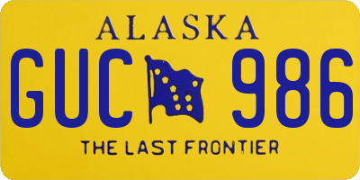 AK license plate GUC986