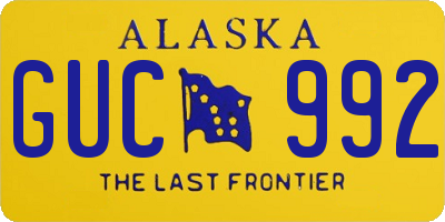 AK license plate GUC992
