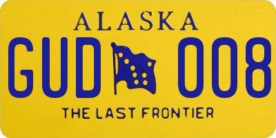 AK license plate GUD008