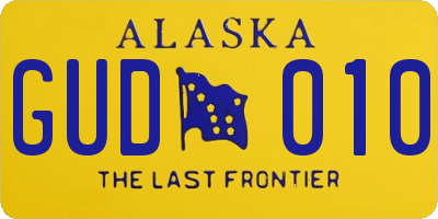 AK license plate GUD010