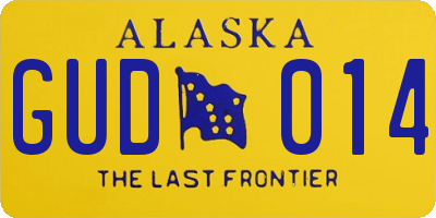 AK license plate GUD014