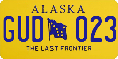 AK license plate GUD023