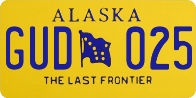 AK license plate GUD025