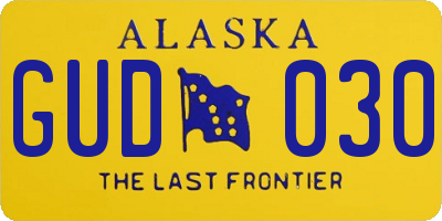 AK license plate GUD030