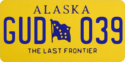 AK license plate GUD039