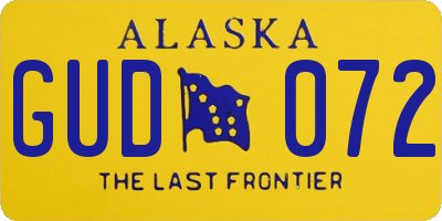 AK license plate GUD072