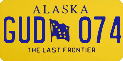 AK license plate GUD074