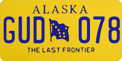 AK license plate GUD078