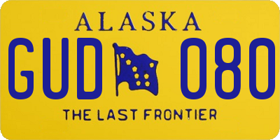 AK license plate GUD080