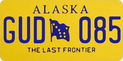 AK license plate GUD085