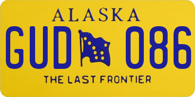 AK license plate GUD086