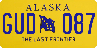 AK license plate GUD087