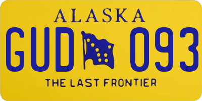 AK license plate GUD093