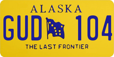 AK license plate GUD104