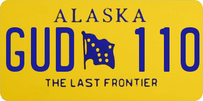 AK license plate GUD110