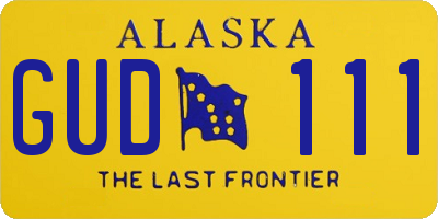 AK license plate GUD111