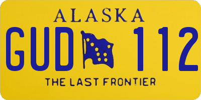 AK license plate GUD112