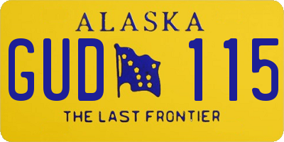 AK license plate GUD115