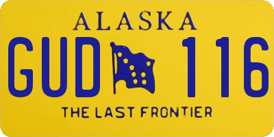 AK license plate GUD116