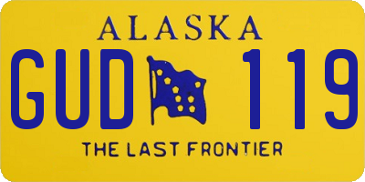 AK license plate GUD119