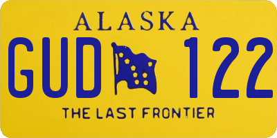 AK license plate GUD122