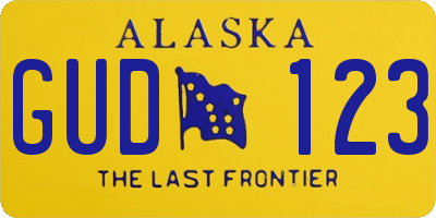 AK license plate GUD123