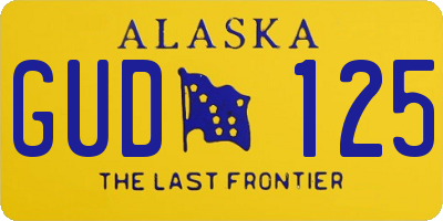 AK license plate GUD125