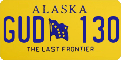 AK license plate GUD130