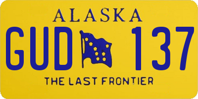 AK license plate GUD137