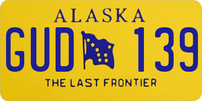 AK license plate GUD139