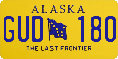 AK license plate GUD180