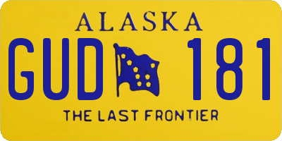 AK license plate GUD181