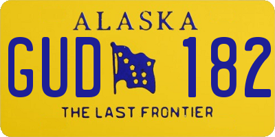 AK license plate GUD182