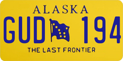 AK license plate GUD194