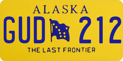 AK license plate GUD212