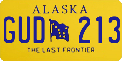 AK license plate GUD213