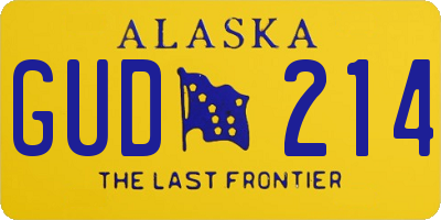 AK license plate GUD214