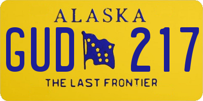 AK license plate GUD217