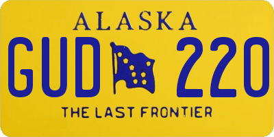 AK license plate GUD220