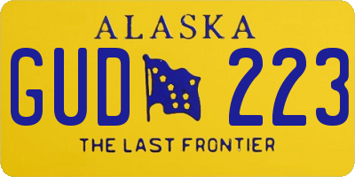 AK license plate GUD223