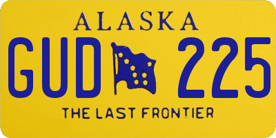 AK license plate GUD225
