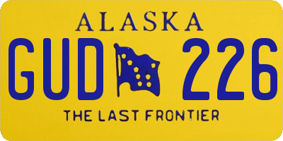 AK license plate GUD226
