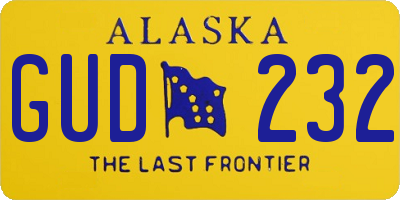 AK license plate GUD232