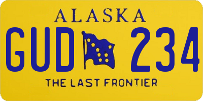 AK license plate GUD234
